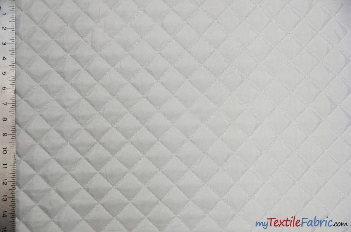 Quilted Polyester Batting Fabric | Padded Quilted Fabric Lining | 60" Wide | Polyester Quilted Padded Lining Fabric by the Yard | Jacket Liner Fabric | newtextilefabric Yards White