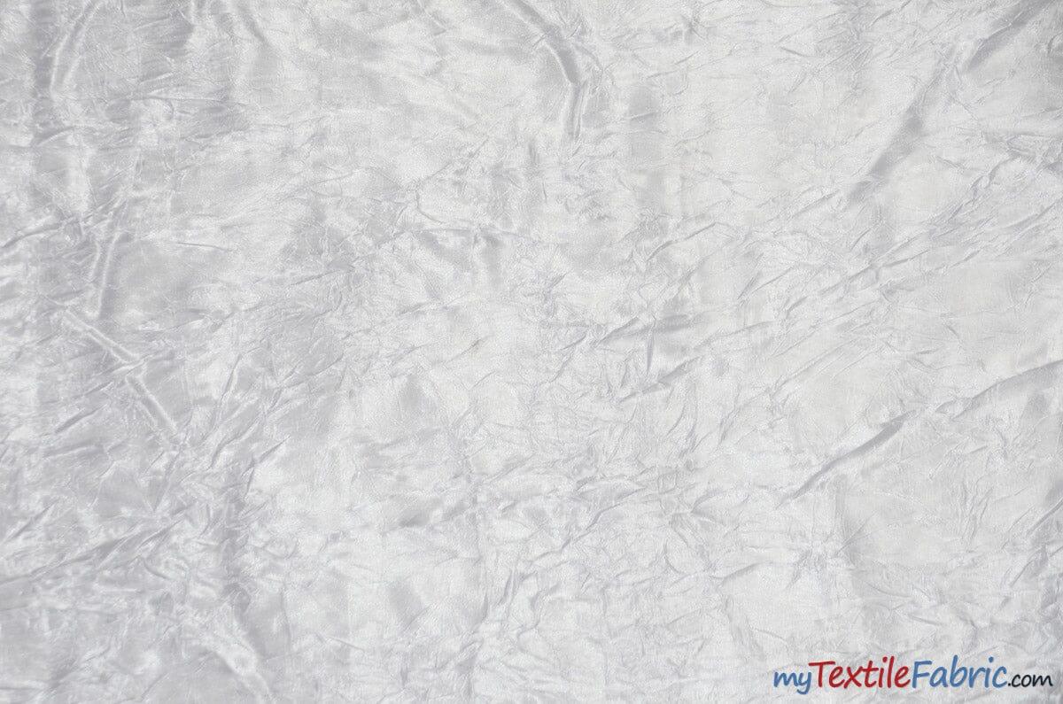 Silky Crush Satin | Crush Charmeuse Bichon Satin | 54" Wide | Continuous Yards | Multiple Colors | Fabric mytextilefabric Yards White