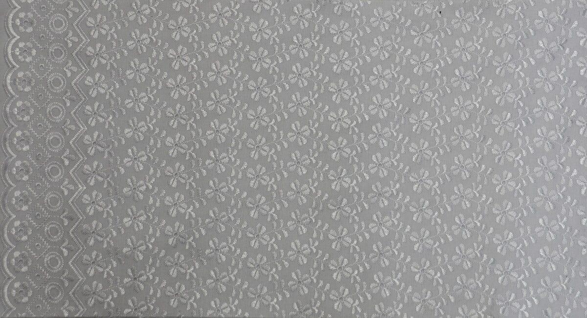 Polyester Cotton Heavy Eyelet Embroidery | Double Sided Scallop | 45" Wide | Multiple Colors | Fabric mytextilefabric Yards White