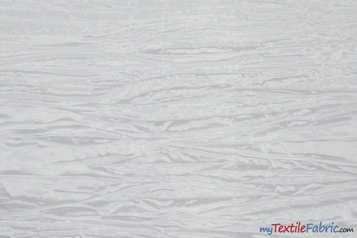 Crease Taffeta Fabric | Crush Taffeta | 52" Wide | Continuous Yards | Multiple Colors | Fabric mytextilefabric Yards White