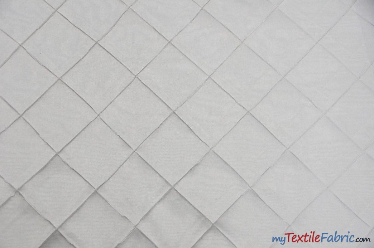 Taffeta Pintuck Fabric | 4"x4" Diamond | Diamond Taffeta Fabric | 58" Wide | Multiple Colors | Continuous Yards | Fabric mytextilefabric Yards White