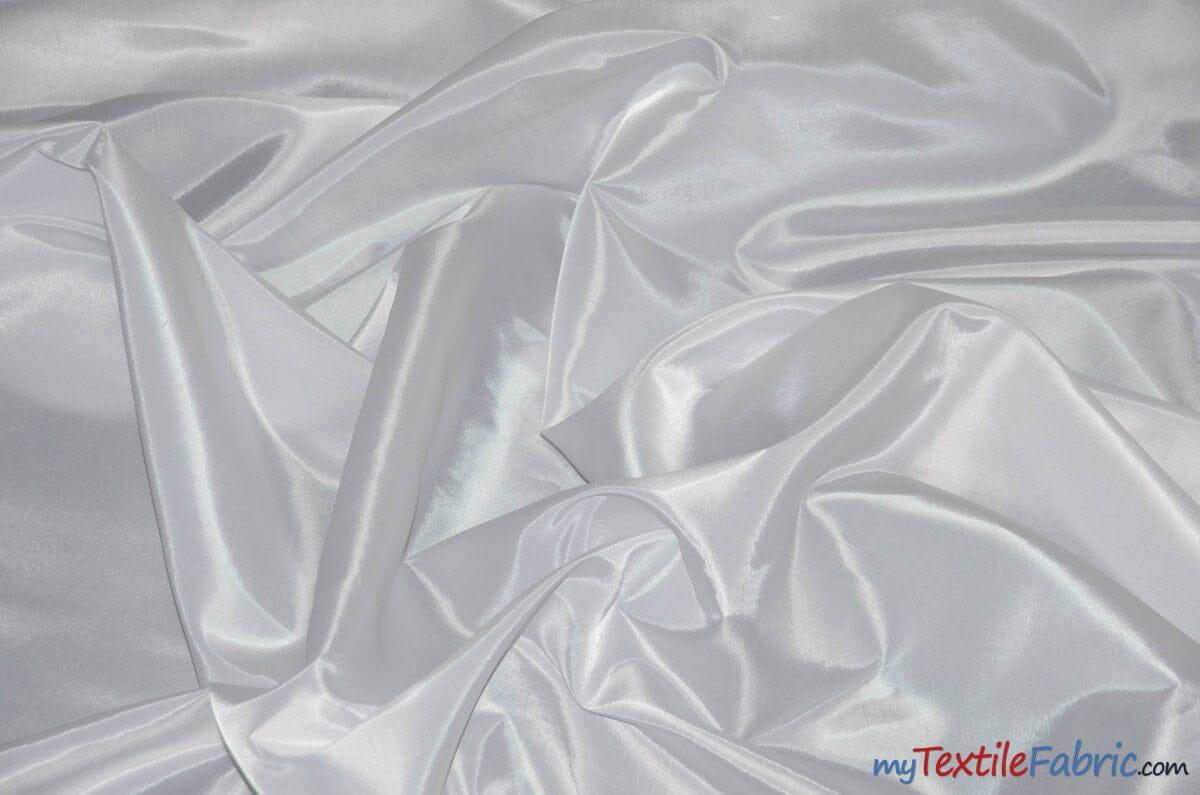 Stretch Taffeta Fabric | 60" Wide | Multiple Solid Colors | Continuous Yards | Costumes, Apparel, Cosplay, Designs | Fabric mytextilefabric Yards White