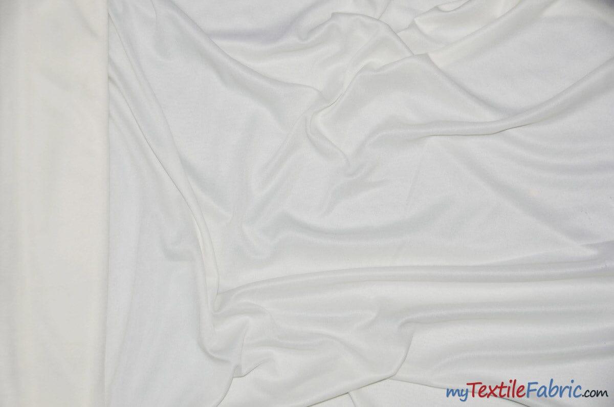 Interlock 70 Denier Polyester | Stretch Lining | Polyester Knit Lining | 60" | White Ivory Black | Fabric mytextilefabric Yards White