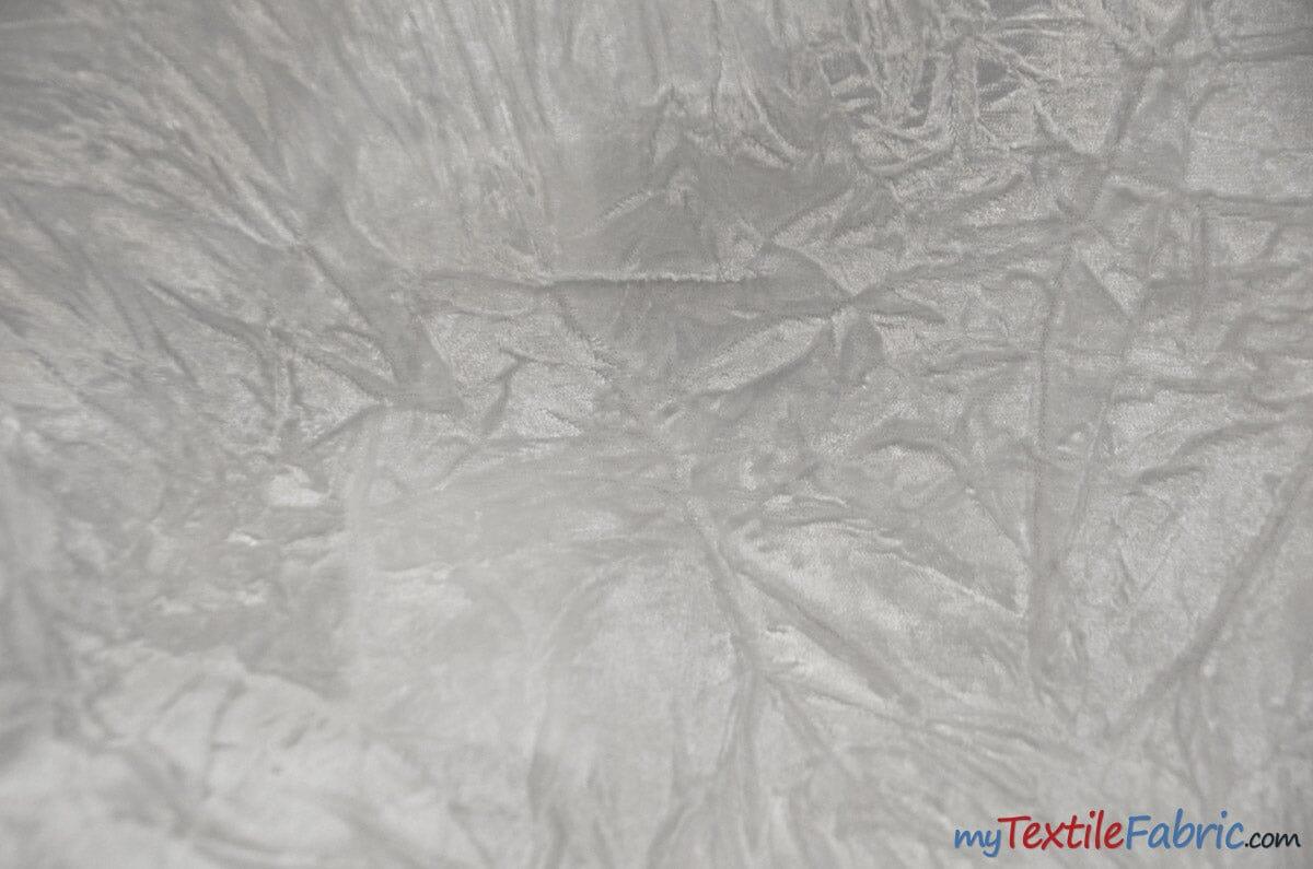 Crushed Triple Velvet | Crush Velvet Fabric | 45" Wide | Original Crushed Plush Velvet | Multiple Colors | Fabric mytextilefabric Yards White