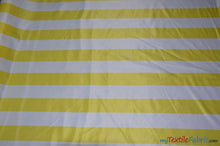 Load image into Gallery viewer, 3.5&quot; Stripe Satin Print | Dull Satin Print | 58/60&quot; Wide | Multiple Colors | Stripe Satin Print Fabric | Fabric mytextilefabric Yards Yellow White 3.5 Inch Stripe 
