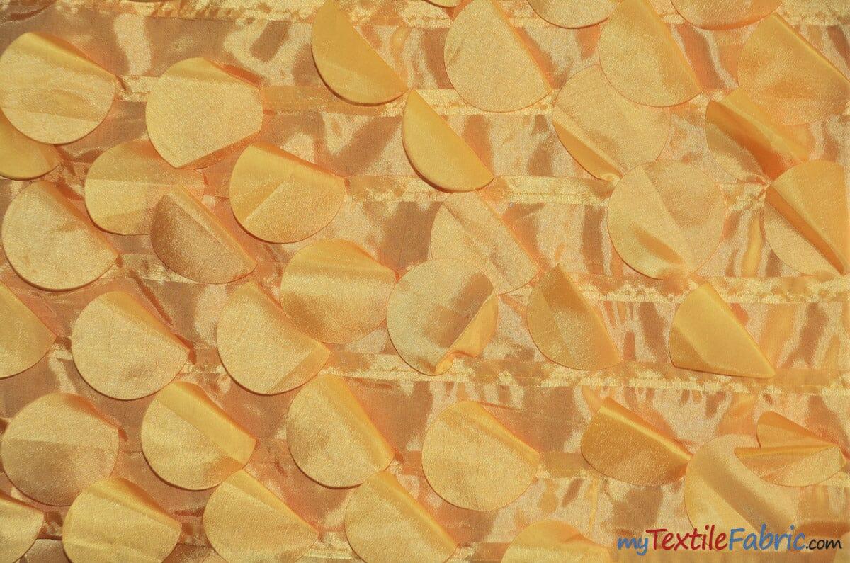 Petal Taffeta Fabric | Hanging Round Petal Taffeta | 57" Wide | Multiple Colors Fabric mytextilefabric Yards Yellow
