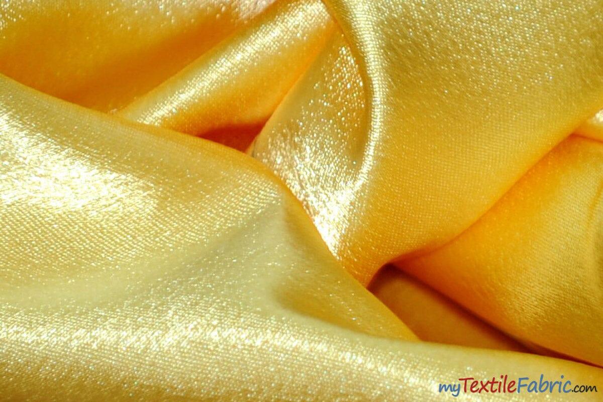 Superior Quality Crepe Back Satin | Japan Quality | 60" Wide | Continuous Yards | Multiple Colors | Fabric mytextilefabric Yards Yellow