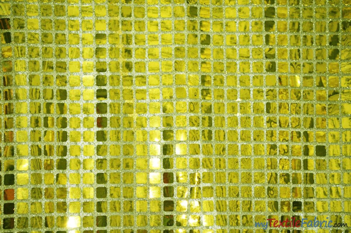 Square Sequins Fabric | Quad Sequins Fabric | 45" Wide | Multiple Colors | Decor and Costumes | Fabric mytextilefabric Yards Yellow