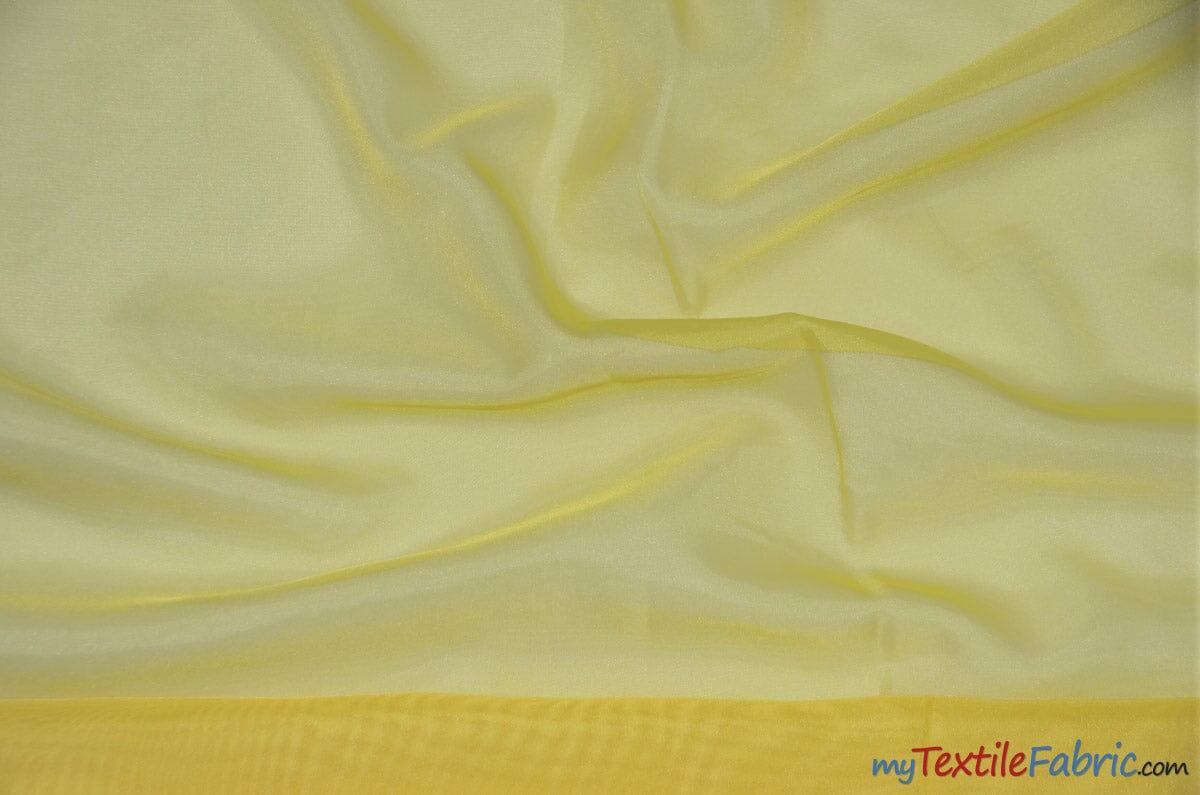 IFR Sheer Voile Fabric | 40 Colors | 120" Wide x 120 Yard Bolt | Wholesale Bolt for Wedding and Drape Panels and Home Curtain Panel | Fabric mytextilefabric Bolts Yellow
