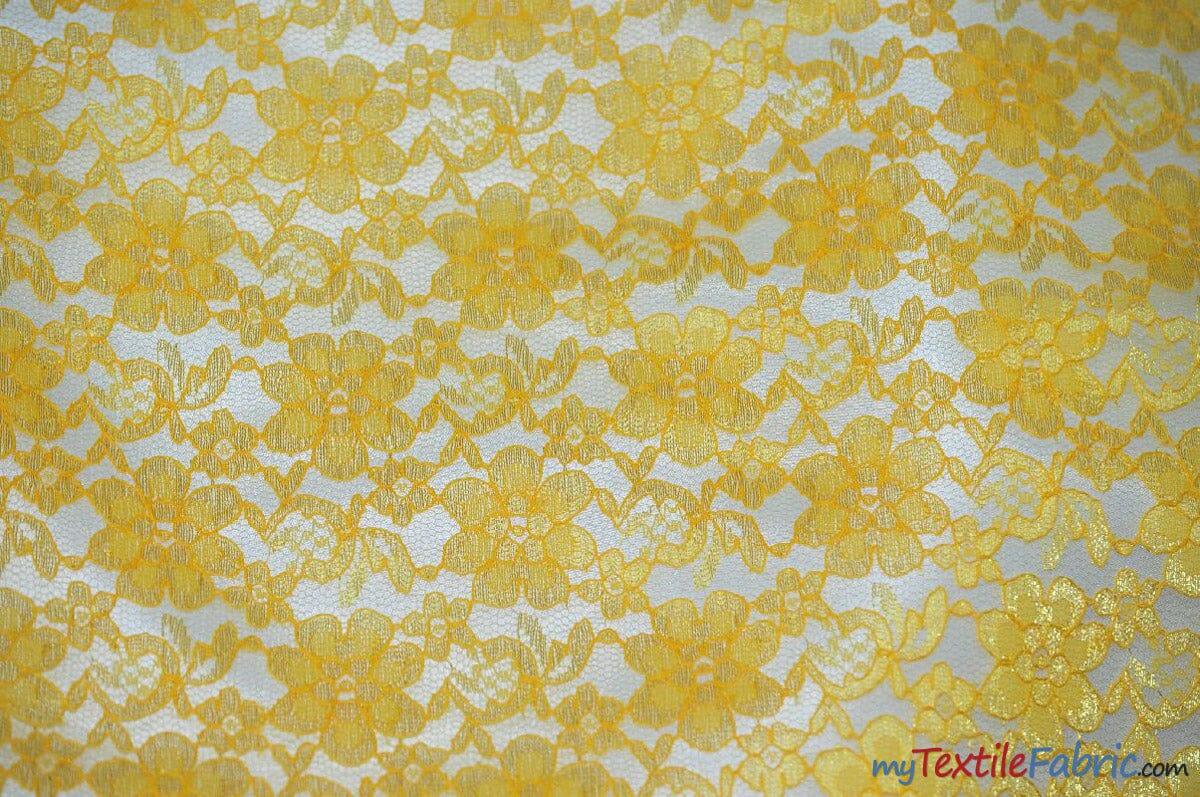 Raschel Lace Fabric | 60" Wide | Vintage Lace Fabric | Bridal Lace, Decoration, Curtain, Tablecloth | Boutique Lace Fabric | Floral Lace Fabric | Fabric mytextilefabric Yards Yellow