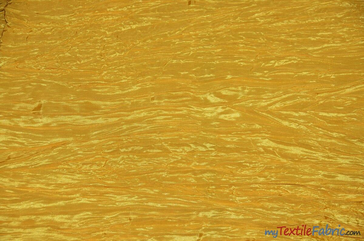 Crease Taffeta Fabric | Crush Taffeta | 52" Wide | Continuous Yards | Multiple Colors | Fabric mytextilefabric Yards Yellow