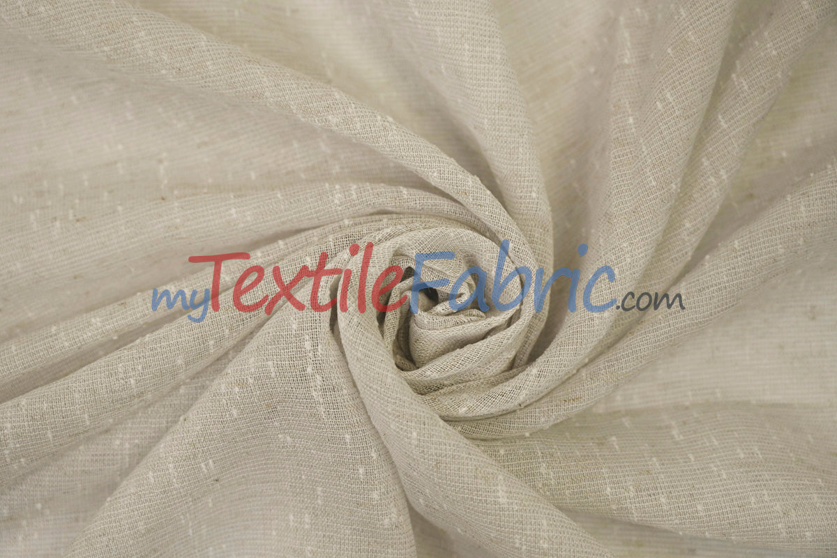 Swiss Sheer Fabric | Linen-Look Sheer Drapery | 130″ Wide | Event & Home Curtains | Available in 15 Colors