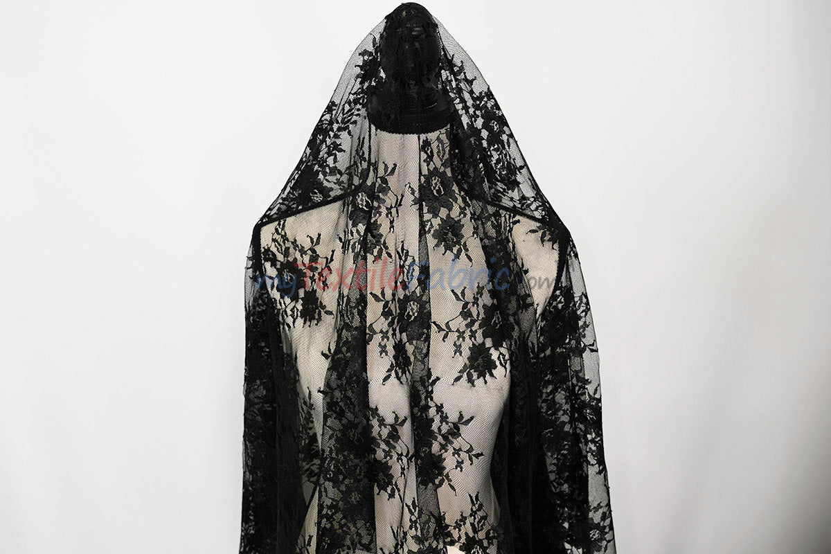 Chantilly Lace Fabric | 52” Wide | Elegant Floral Lace for Bridal & Formalwear