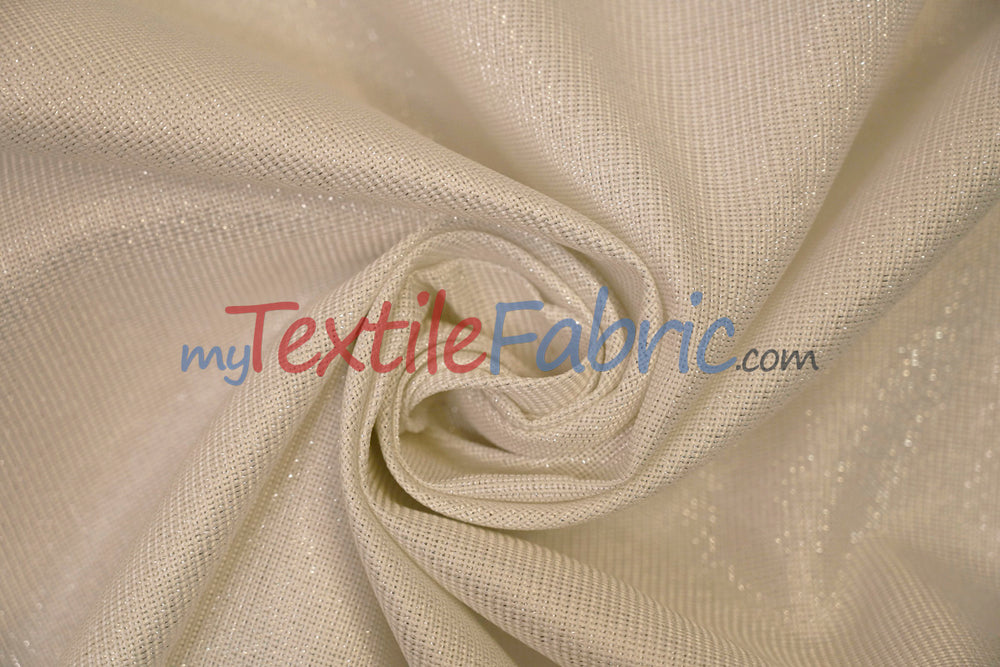 Metallic Vintage Linen Fabric | Imitation Burlap with Metallic Foil | 60" Wide | Washable Burlap Fabric for Decor |