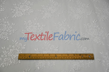 Chantilly Lace Fabric | 52” Wide | Elegant Floral Lace for Bridal & Formalwear