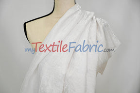 White Iridescent Crush Shimmer Fabric