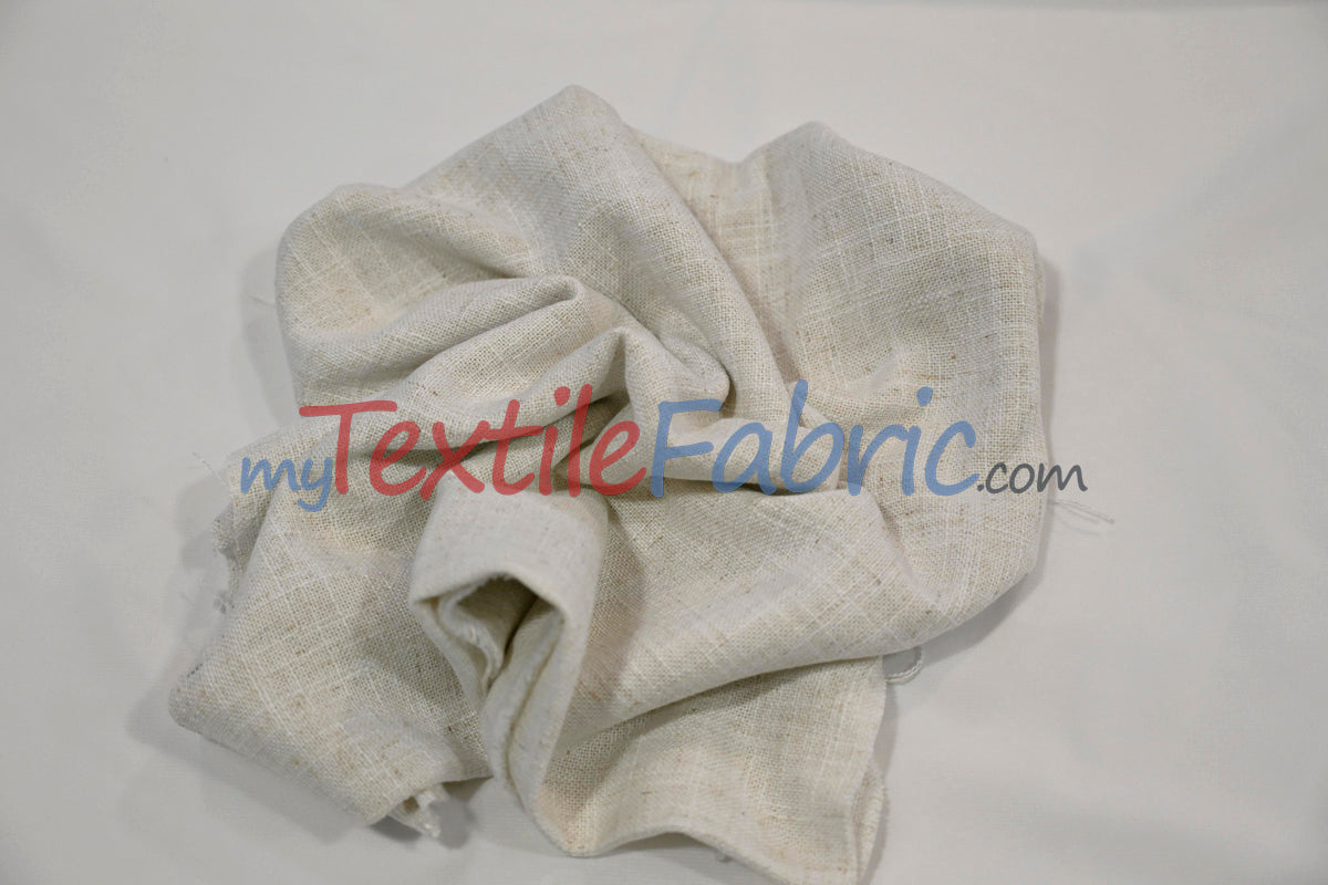 Luxe Linen Fabric | Durable Polyester-Linen Blend | 60" Wide | Upholstery & Apparel & Tablecloth |