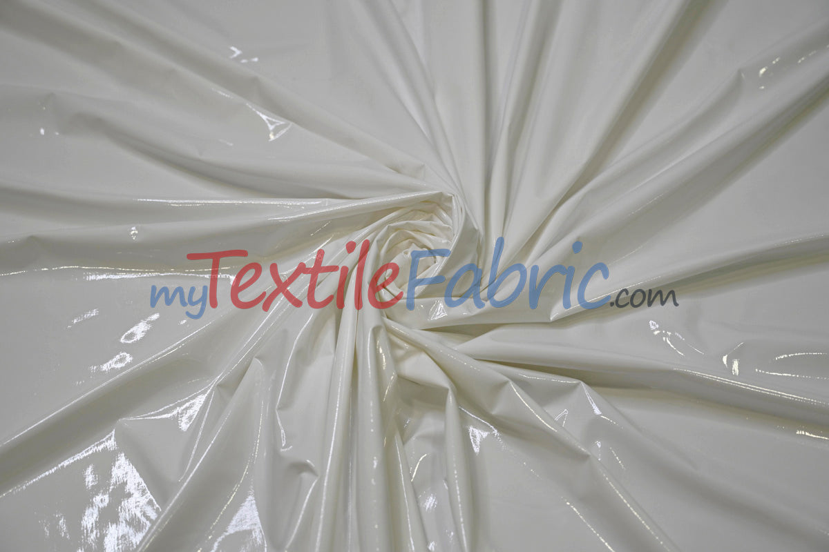 Shiny Stretch Patent Vinyl Fabric | 94% Polyester, 6% Spandex | 60" Wide | Glossy & Flexible Material for Fashion and Crafts