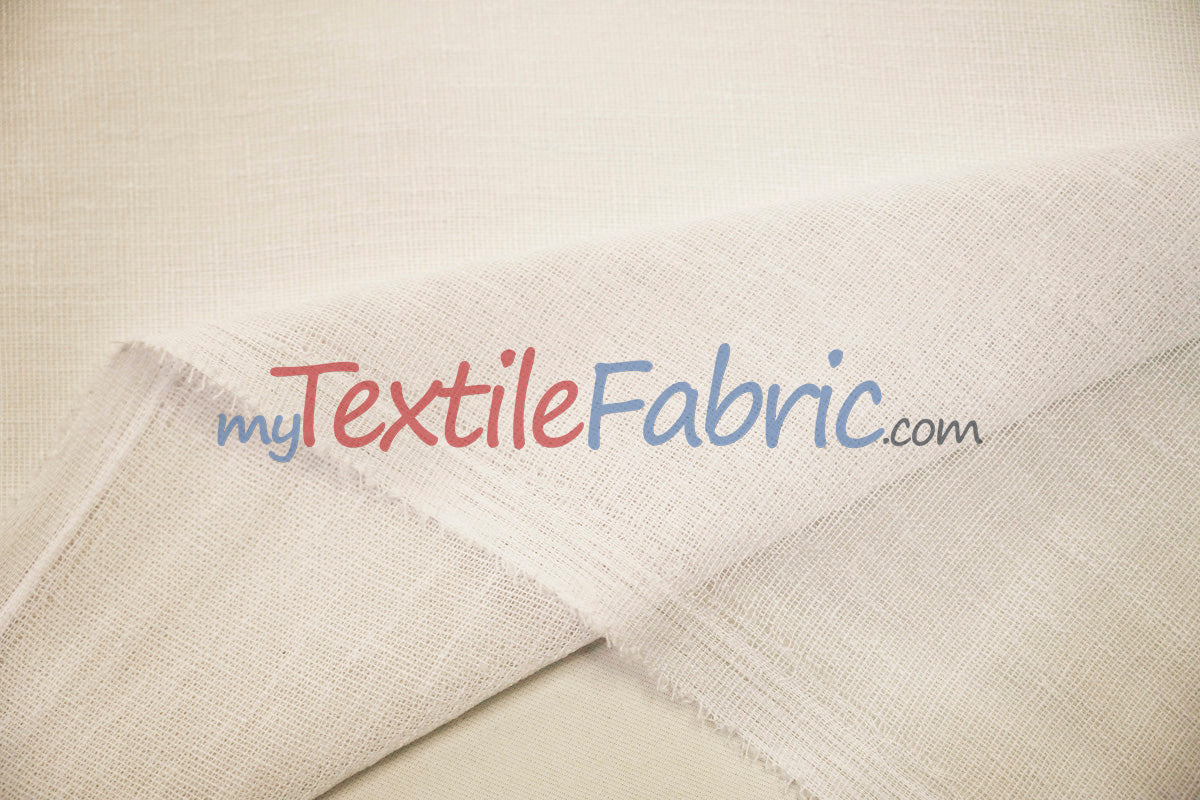Extra Wide Turkish Sheer Fabric | 108" Wide | Textured Sheered Linen Fabric for Drapery and Curtains |