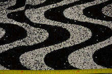 Load image into Gallery viewer, Sequins Velvet Wave | Sequins on Plush Spandex Velvet | 60&quot; Wide | Multiple Colors | Two Tone Sequins Velvet My Textile Fabric Yards Black White 