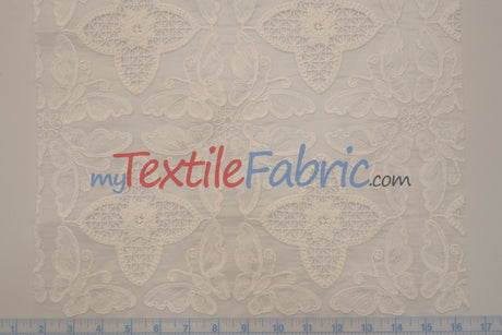 Butterfly Embroidery Cotton Fabric | Intricate Embroidery | 100% Cotton | 52–54" Wide