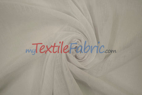 Extra Wide Turkish Sheer Fabric | 108" Wide | Textured Sheered Linen Fabric for Drapery and Curtains |