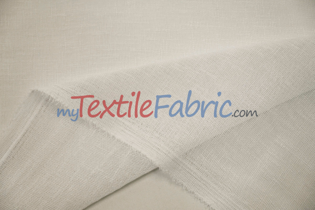 Extra Wide Turkish Sheer Fabric | 108" Wide | Textured Sheered Linen Fabric for Drapery and Curtains |