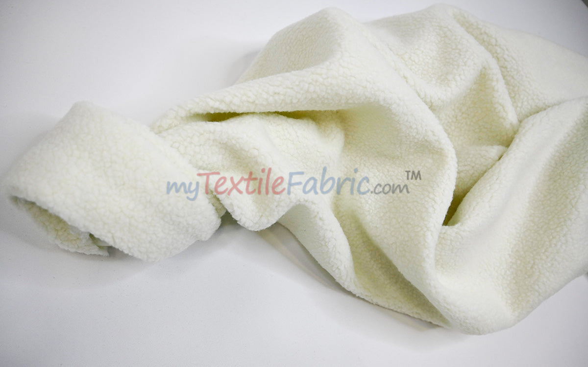 Sherpa Fleece Fabric | Soft Plush Faux Shearling | Cozy Insulating Fabric by the Yard
