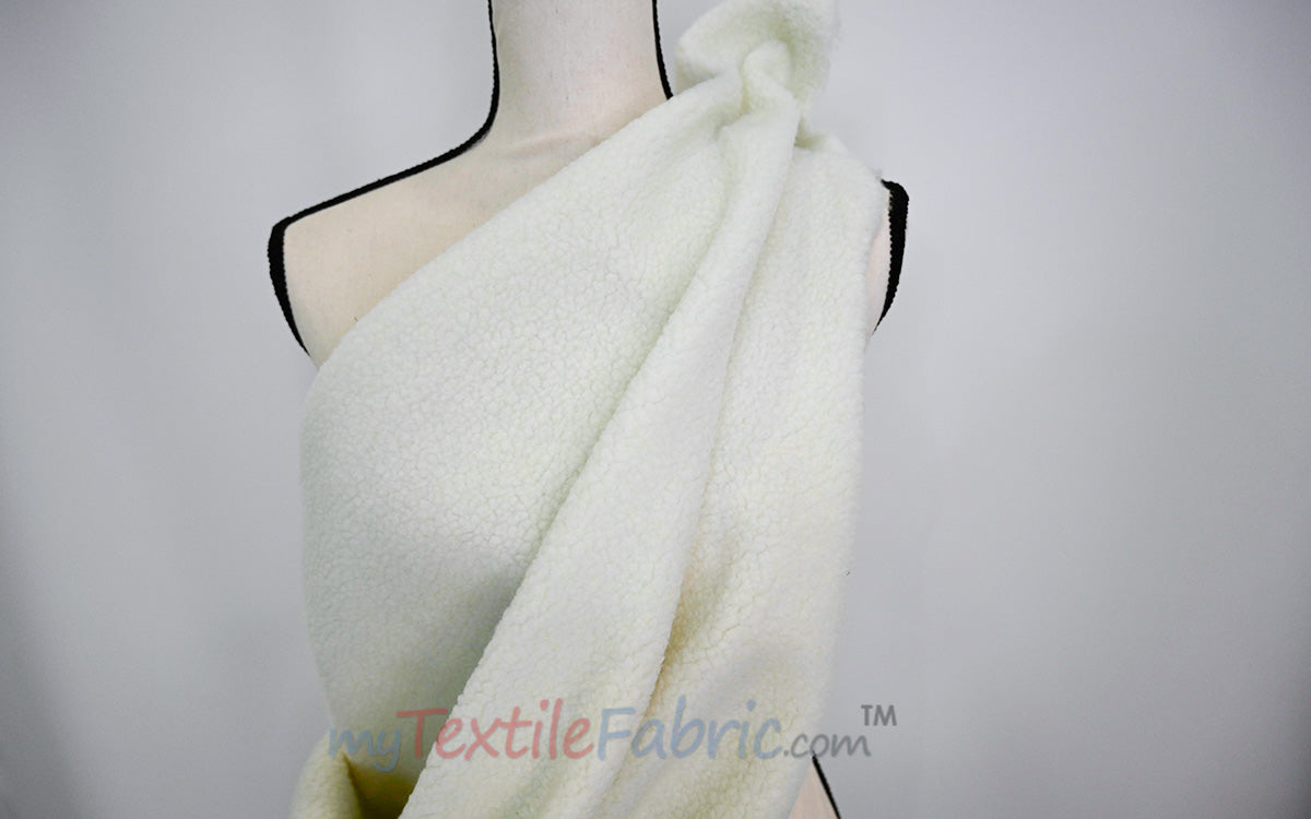 Sherpa Fleece Fabric | Soft Plush Faux Shearling | Cozy Insulating Fabric by the Yard
