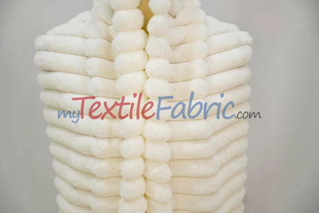 Striped Rabbit Fur Fabric by the Yard | Ultra-Soft Plush Faux Fur | 64/66” Wide | Available in Multiple Colors