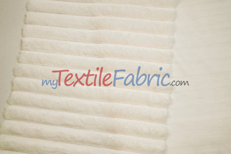 Striped Rabbit Fur Fabric by the Yard | Ultra-Soft Plush Faux Fur | 64/66” Wide | Available in Multiple Colors