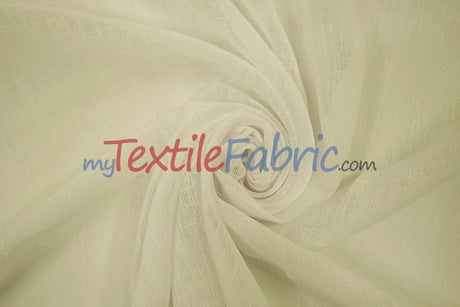 Extra Wide Turkish Sheer Fabric | 108" Wide | Textured Sheered Linen Fabric for Drapery and Curtains |
