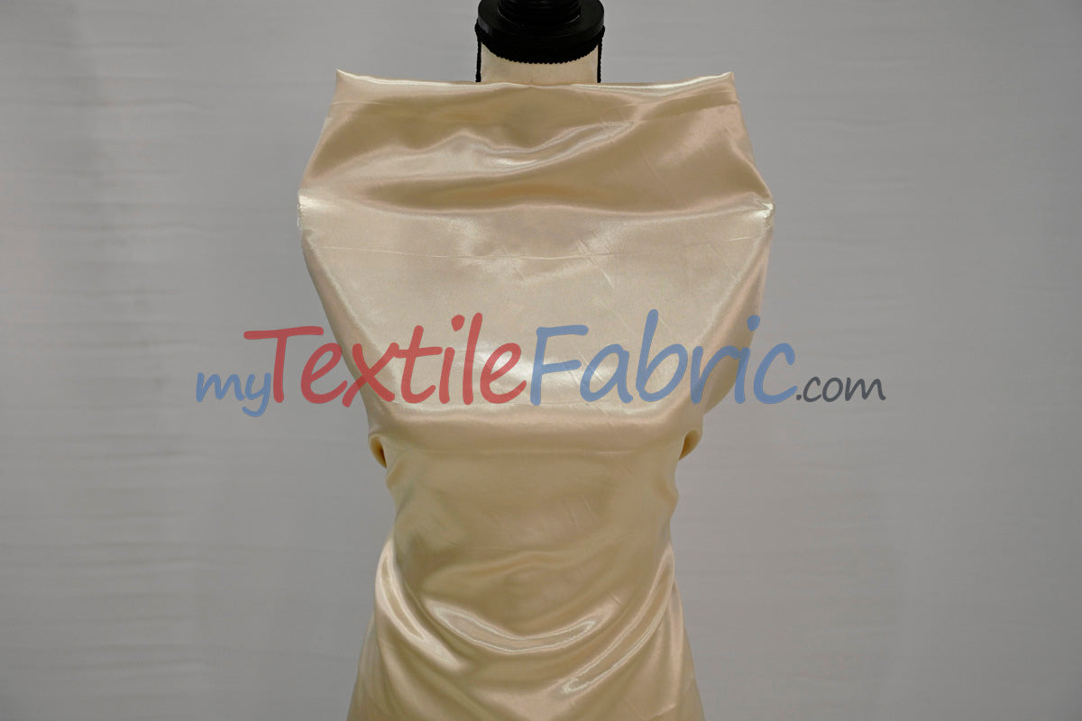Stretch Charmeuse Satin Fabric | Soft Silky Satin Fabric | 96% Polyester 4% Spandex | Multiple Colors | Yards & Bolts