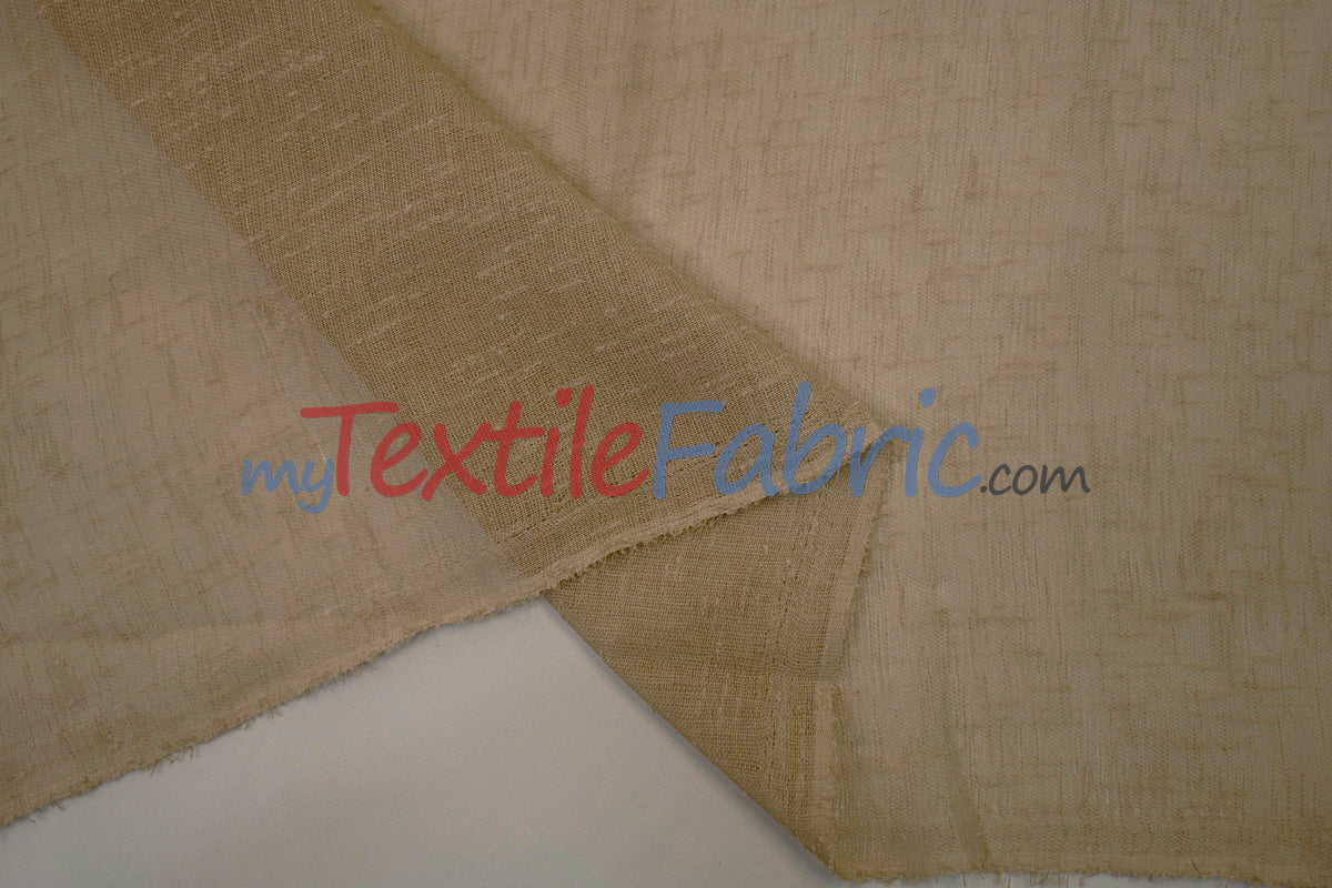 Swiss Sheer Fabric | Linen-Look Sheer Drapery | 130″ Wide | Event & Home Curtains | Available in 15 Colors