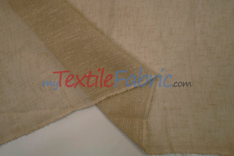 Swiss Sheer Fabric | Linen-Look Sheer Drapery | 130″ Wide | Event & Home Curtains | Available in 15 Colors