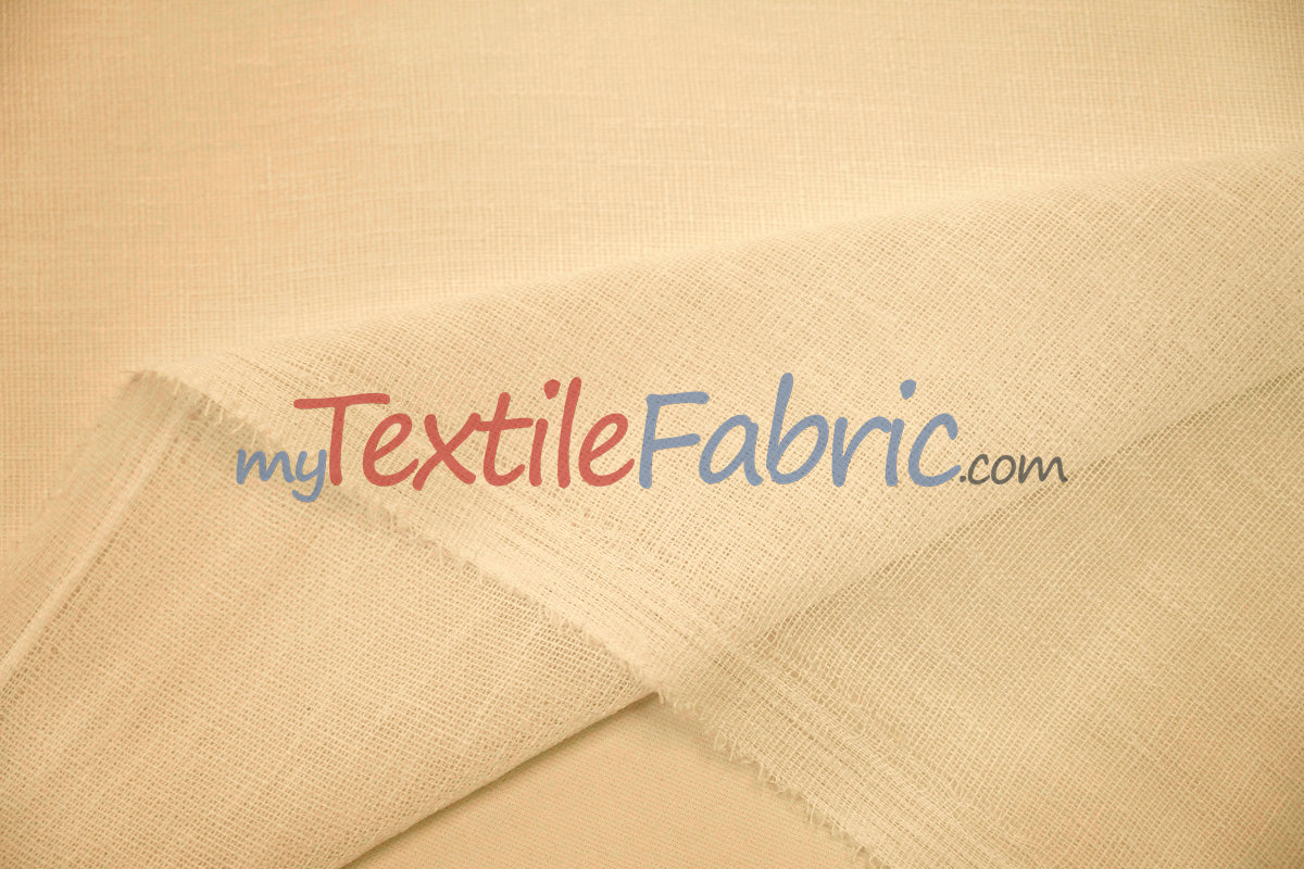 Extra Wide Turkish Sheer Fabric | 108" Wide | Textured Sheered Linen Fabric for Drapery and Curtains |