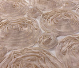 Champagne Wedding Floral Chiffon Fabric | 3d Floral Chiffon Fabric | Floral Chiffon Embroidery |