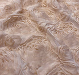 Champagne Wedding Floral Chiffon Fabric | 3d Floral Chiffon Fabric | Floral Chiffon Embroidery |