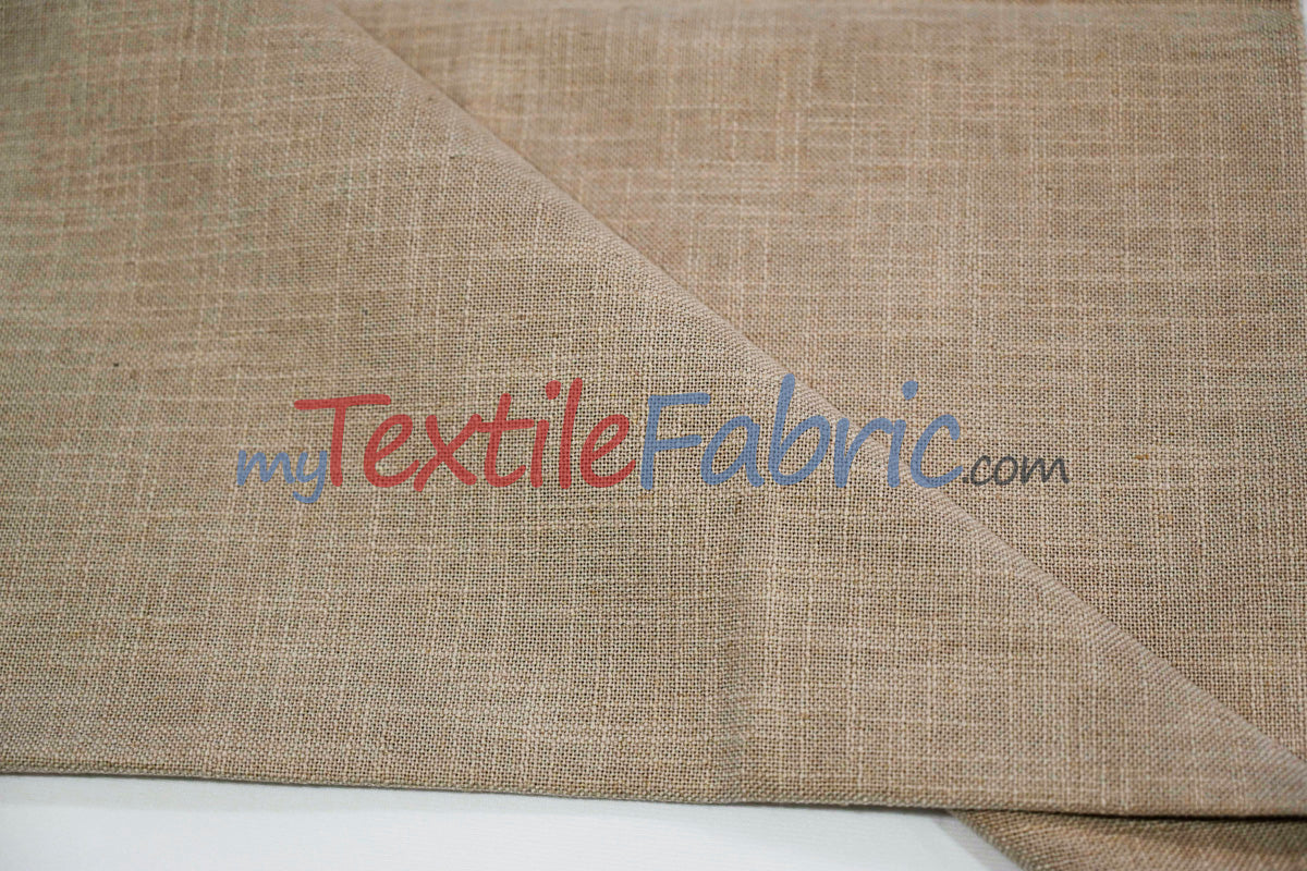 Luxe Linen Fabric | Durable Polyester-Linen Blend | 60" Wide | Upholstery & Apparel & Tablecloth |