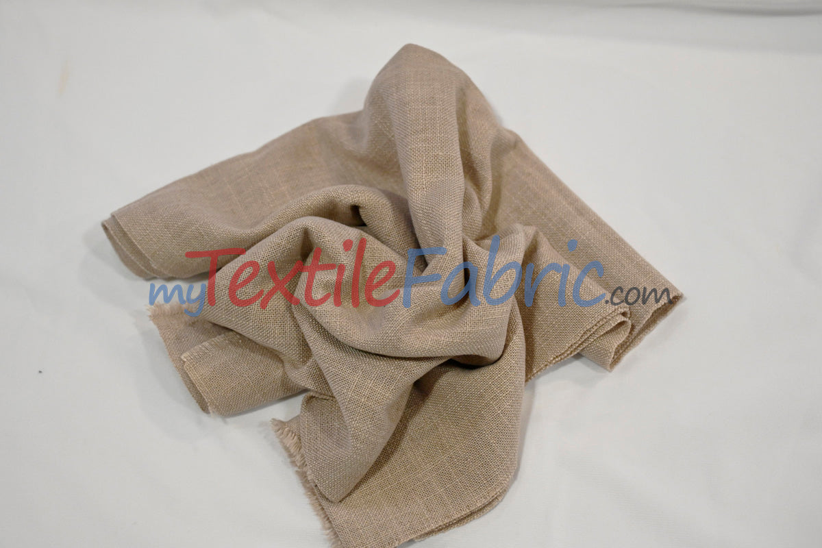 Luxe Linen Fabric | Durable Polyester-Linen Blend | 60" Wide | Upholstery & Apparel & Tablecloth |