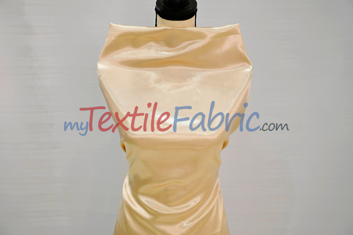 Stretch Charmeuse Satin Fabric | Soft Silky Satin Fabric | 96% Polyester 4% Spandex | Multiple Colors | Yards & Bolts