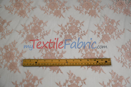 Chantilly Lace Fabric | 52” Wide | Elegant Floral Lace for Bridal & Formalwear