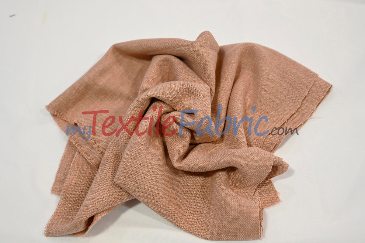 Luxe Linen Fabric | Durable Polyester-Linen Blend | 60" Wide | Upholstery & Apparel & Tablecloth |