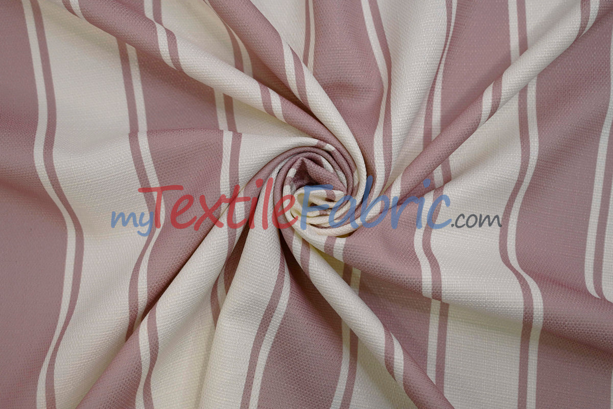 Rustic Linen Stripe Fabric | Yarn-Dyed Stripes | Linen Look | 56/58” Wide | Available in Multiple Colors