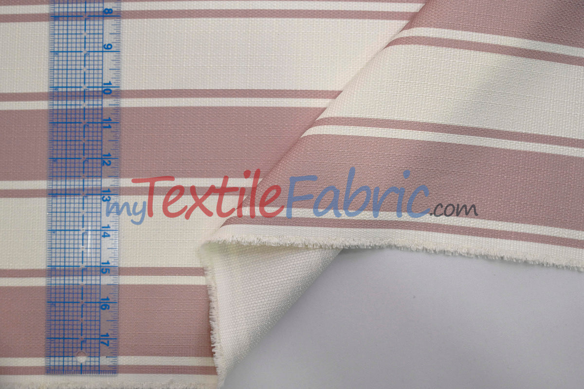 Rustic Linen Stripe Fabric | Yarn-Dyed Stripes | Linen Look | 56/58” Wide | Available in Multiple Colors