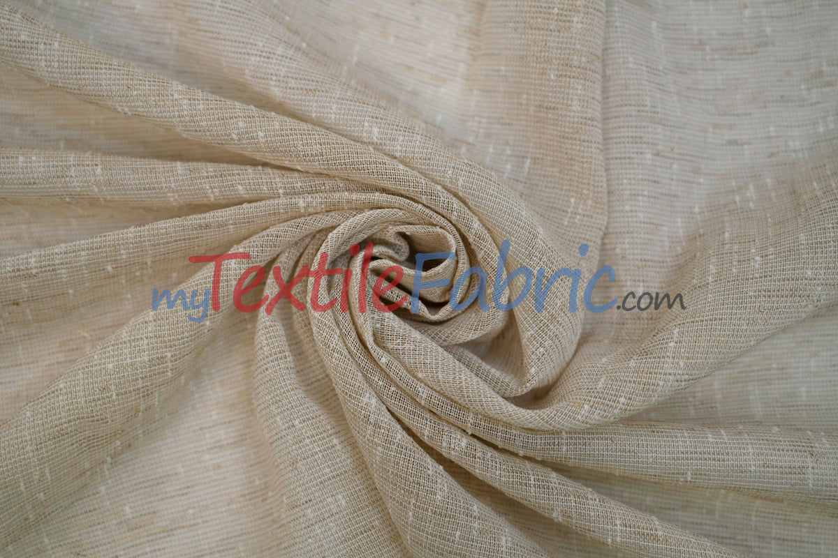 Swiss Sheer Fabric | Linen-Look Sheer Drapery | 130″ Wide | Event & Home Curtains | Available in 15 Colors
