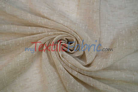 Swiss Sheer Fabric | Linen-Look Sheer Drapery | 130″ Wide | Event & Home Curtains |