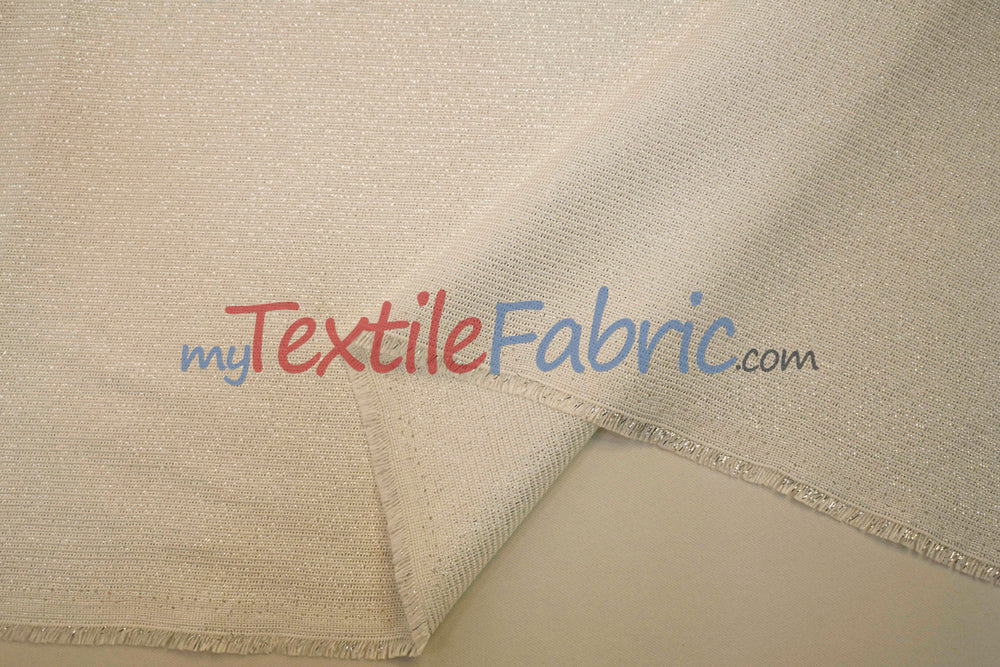 Metallic Vintage Linen Fabric | Imitation Burlap with Metallic Foil | 60" Wide | Washable Burlap Fabric for Decor |