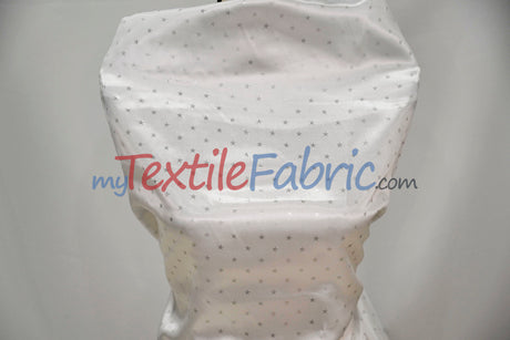 Mini Star Silky Satin Fabric | Soft Mini Star Charmeuse Fabric | 60" Wide | White Pink Mint |