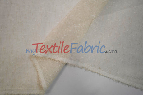 Swiss Sheer Fabric | Linen-Look Sheer Drapery | 130″ Wide | Event & Home Curtains |